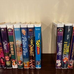 Lot of Ten (10) Disney VHS Tape Rated with Three (3) New Sealed Rated G & One PG